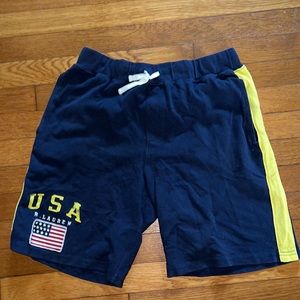 Big boys Polo by Ralph Lauren shorts with USA flag and side stripes